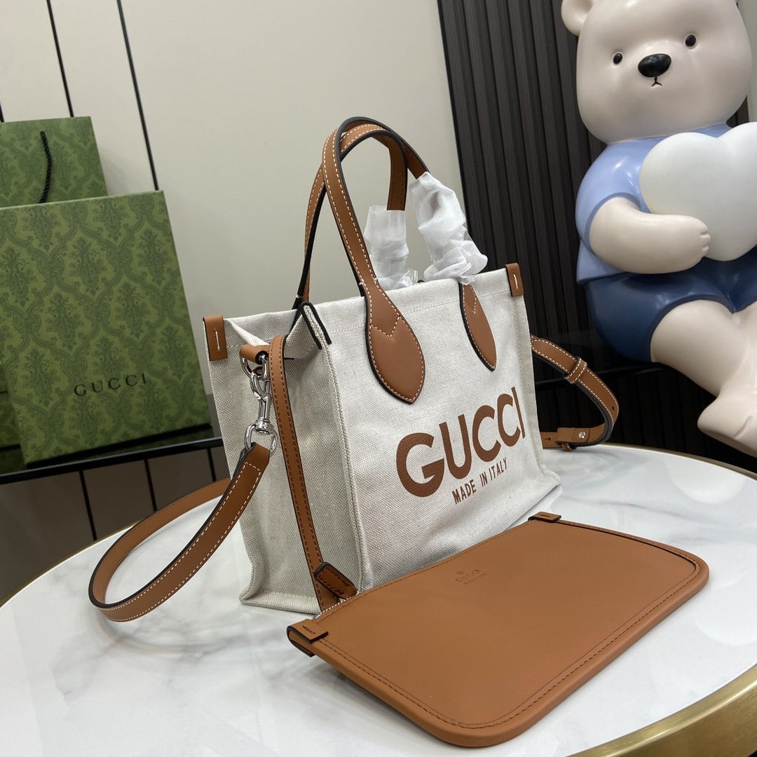 [1:1] G*G Mini Tote Print Bag - Brown - MYCUTIETHING