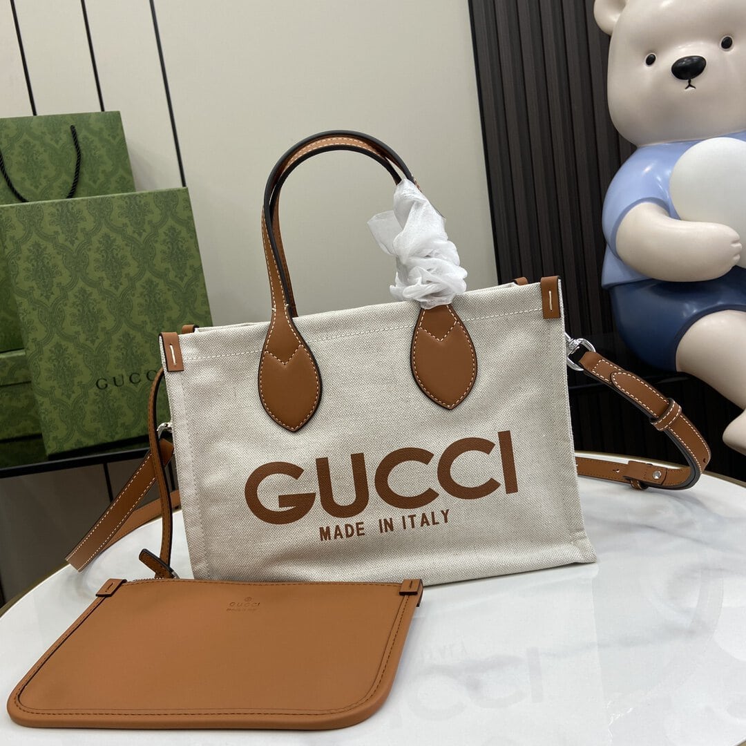 [1:1] G*G Mini Tote Print Bag - Brown - MYCUTIETHING